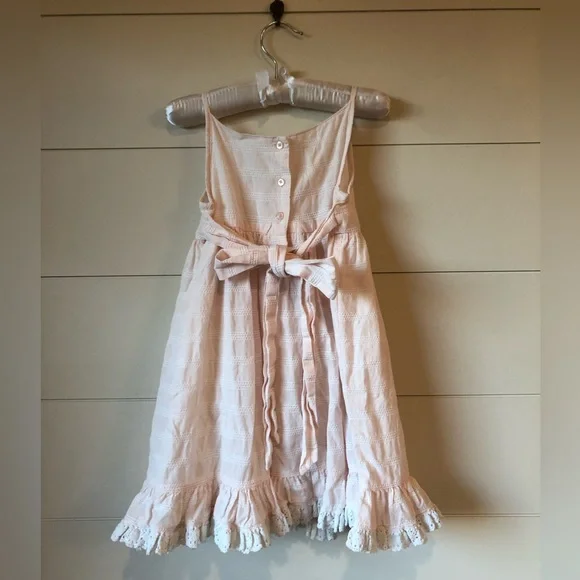 Laura Ashley Summer Dress Peach Ruffles Girls 6 - Picture 4 of 4